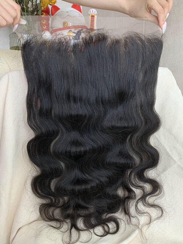 Body Wave 14A Top Burmese Transparent Closure Frontal with Pre Plucked with Baby Hair Natural Color
