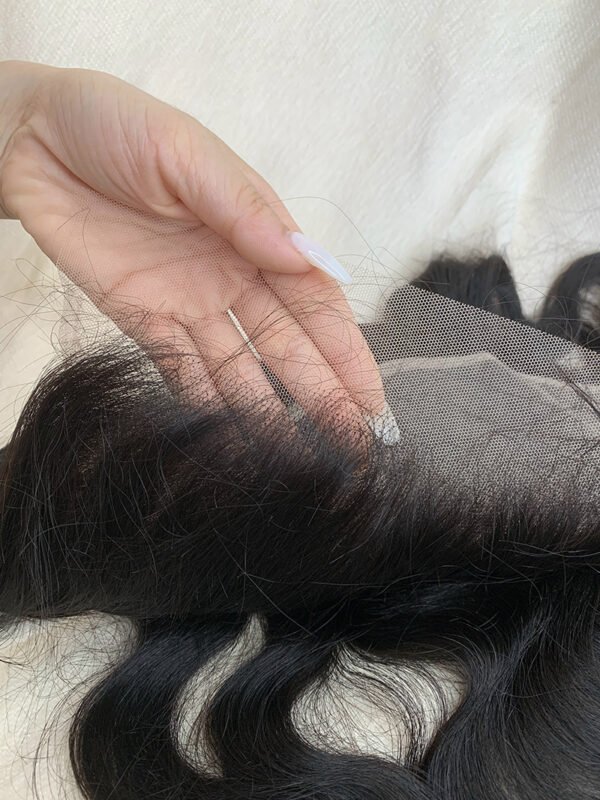 Body Wave 14A Top Burmese Transparent Closure Frontal with Pre Plucked with Baby Hair Natural Color