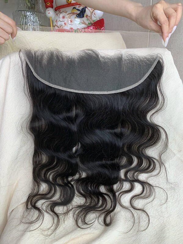 Body Wave 14A Top Burmese Transparent Closure Frontal with Pre Plucked with Baby Hair Natural Color