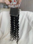 Water Wave 14A Top Burmese Transparent Closure Frontal with Pre Plucked with Baby Hair Natural Color