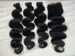 3 Bundles Body Wave + 5x5 Transparent Lace Closure Invisible Lace Top Quality Premium Hair