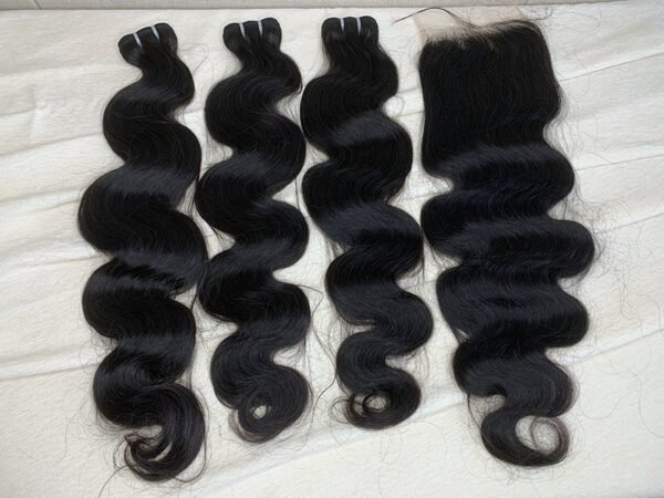 3 Bundles Body Wave + 5x5 Transparent Lace Closure Invisible Lace Top Quality Premium Hair