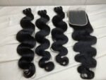 3 Bundles Body Wave + 5x5 Transparent Lace Closure Invisible Lace Top Quality Premium Hair