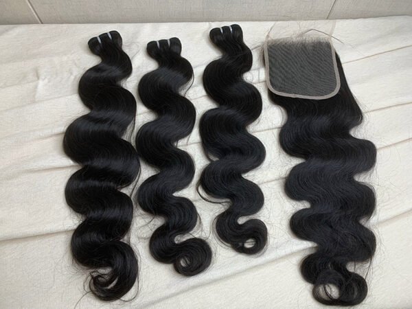 3 Bundles Body Wave + 5x5 Transparent Lace Closure Invisible Lace Top Quality Premium Hair