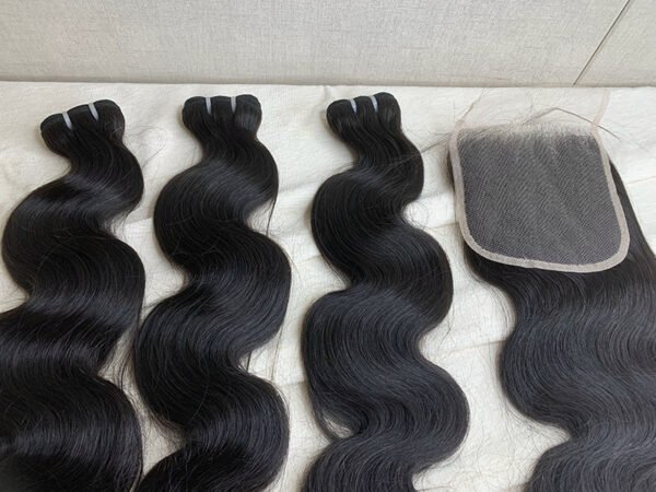 3 Bundles Body Wave + 5x5 Transparent Lace Closure Invisible Lace Top Quality Premium Hair