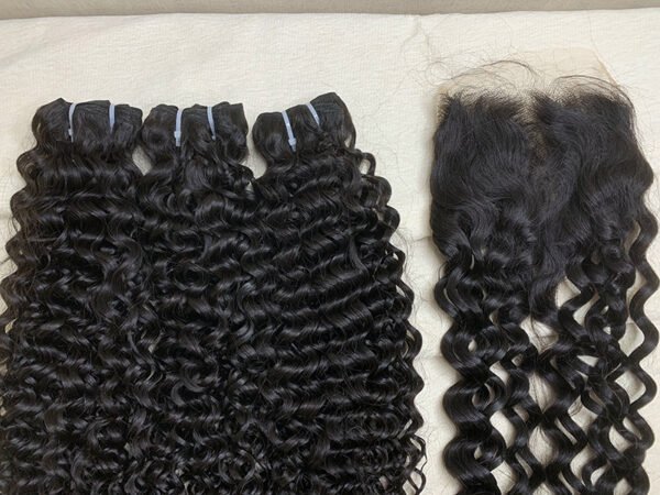 3 Bundles Water Wave + 5x5 Transparent Lace Closure Invisible Lace Top Quality Premium Hair