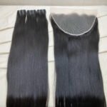 3 Bundles Straight + 13X4/13X6 Transparent Lace Closure Invisible Lace Top Quality Premium Hair