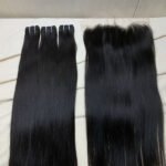 3 Bundles Straight + 13X4/13X6 Transparent Lace Closure Invisible Lace Top Quality Premium Hair
