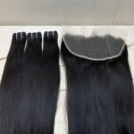 3 Bundles Straight + 13X4/13X6 Transparent Lace Closure Invisible Lace Top Quality Premium Hair