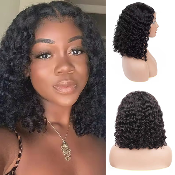 Deep Wave 13X4 Transparent Lace Bob Wig Length from 10'' - 14''