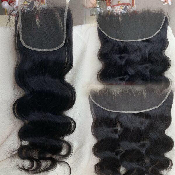 Body Wave 14A Top Burmese HD Closure Frontal with Pre Plucked with Baby Hair Natural Color