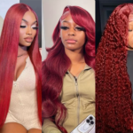 Straight/Body Wave/Deep Wave/Water Wave Burgundy 99j 13x4 Transparent Lace Frontal Wig 180% Density