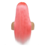 Straight Body Wave Pink 13x4 Transparent Lace Frontal Wig 180% Density