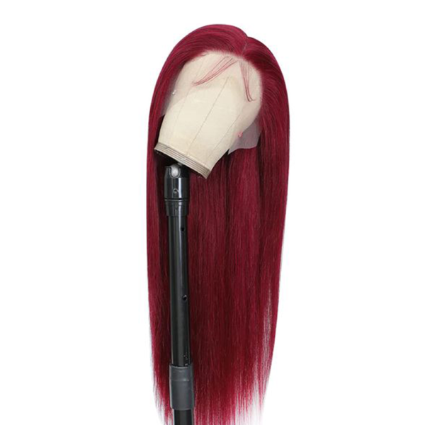Straight/Body Wave/Deep Wave/Water Wave Burgundy 99j 13x4 Transparent Lace Frontal Wig 180% Density