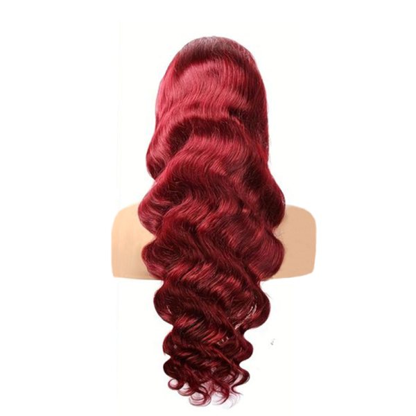 Straight/Body Wave/Deep Wave/Water Wave Burgundy 99j 13x4 Transparent Lace Frontal Wig 180% Density