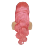 Straight Body Wave Pink 13x4 Transparent Lace Frontal Wig 180% Density