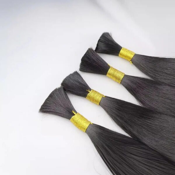 Straight Natural Black Bulk Hair 100% Unprocessed Human Hair