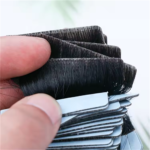 Deep Wave Seamless Tape in Natural Black Hair Extensions 100% Real Human Hair