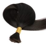 Straight Natural Black Bulk Hair 100% Unprocessed Human Hair