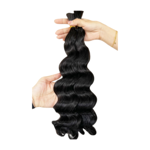 Loose Deep Wave Natural Black Bulk Hair 100% Unprocessed Human Hair