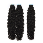 Water Wave Seamless Tape in Natural Black Hair Extensions 100% Real Human Hair