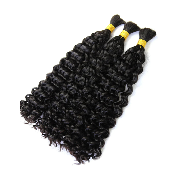 Water Wave Natural Black Bulk Hair 100% Unprocessed Human Hair