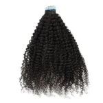 Kinky Curly Seamless Tape in Natural Black Hair Extensions 100% Real Human Hair