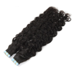 Water Wave Seamless Tape in Natural Black Hair Extensions 100% Real Human Hair